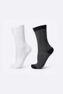 Kit 02 Pares Meia Corrida Ciclismo HUPI Carbono Preto e Branco