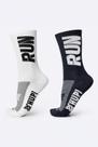 Kit 02 Pares Meia Corrida HUPI Run Preto e Branco