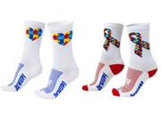 Kit 02 Pares Meia Esportiva HUPI TEA Autismo 36-42 Branco Kit 02 Pares Meia Esportiva HUPI TEA Autismo 36-42 Branco