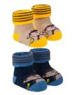 Kit 02 Pares Meias Pantufa MACACO para Bebê Recém Nascido
