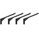 Kit 02 Pares Suporte Para Mesa Dobrável Retrátil 30cm H02 Mão Francesa Preto