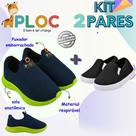 Kit 02 pares tênis infantil: tênis play p26 cor a escolher + iate adicional - ploc original