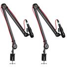 Kit 02 Pç Suporte Articulado De Mesa P Microfone Condesador