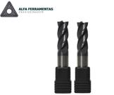 Kit 02 peças Fresas Topo 4 Cortes Metal Duro 10mm 45 Hrc Black