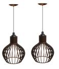 kit 02 Pendentes Lúminarias De Teto Balcão De Cozinha Área De Churrasco Preto