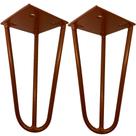 Kit 02 Pés de Ferro Aço Hairpin Legs 15 cm Bronze A01 Sofá Móveis Mesa - Inoviza
