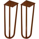 Kit 02 Pés de Ferro Aço Hairpin Legs 25 cm Bronze A01 Sofá Móveis Mesa - Inoviza