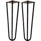Kit 02 Pés de Ferro Aço Hairpin Legs 45 cm Preto A01 Sofá Móveis Mesa - Inoviza