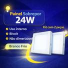 Kit 02 Plafon Painel Led Sobrepor Quadrado 24w Branco Frio