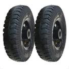 Kit 02 Pneus Com roda E Câmara 250x4 Para carrinho Com rolete Aro 4