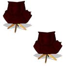 Kit 02 Poltrona Albany Sala De Estar Base Giratória Suede Bordô - Hellen Decor Kit 02 Poltrona Albany Sala De Estar Base Giratória Suede Bordô - Hellen Decor
