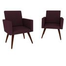 Kit 02 Poltrona Decorativa Nina Pés Palito Suede Marsala - Bella Casa Estofados Kit 02 Poltrona Decorativa Nina Pés Palito Suede Marsala - Bella Casa Estofados