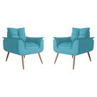 Kit 02 Poltrona Decorativa Opala Plus Suede Azul Turquesa - Marcussi Decor Kit 02 Poltrona Decorativa Opala Plus Suede Azul Turquesa - Marcussi Decor