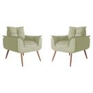 Kit 02 Poltrona Decorativa Opala Plus Suede Bege - Marcussi Decor Kit 02 Poltrona Decorativa Opala Plus Suede Bege - Marcussi Decor
