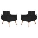 Kit 02 Poltrona Decorativa Opala Plus Suede Preto - Marcussi Decor Kit 02 Poltrona Decorativa Opala Plus Suede Preto - Marcussi Decor