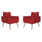 Kit 02 Poltrona Decorativa Opala Plus Suede Vermelho - Marcussi Decor Kit 02 Poltrona Decorativa Opala Plus Suede Vermelho - Marcussi Decor