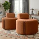 Kit 02 Poltrona Decorativa Orgânica Erica Sala Bouclê Luxo