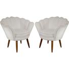 Kit 02 Poltrona Decorativa Pétala belo tok - Suede Bege