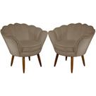 Kit 02 Poltrona Decorativa Pétala belo tok - Suede Capuccino