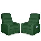 Kit 02 Poltrona Do Papai Reclinável Confortável Suede verde