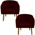 kit 02 Poltrona Julia Decoração Salão Cadeira Escritório Recepção Estar Amamentação Suede Marsala - D'Classe Decor