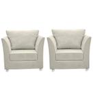 Kit 02 Poltrona Lisboa Decorativa Suede Bege-CASA DA POLTRONA