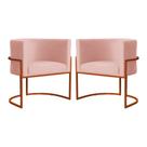 Kit 02 Poltrona Luana Base Bronze Para Sala Veludo Cores - DS Estofados