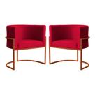 Kit 02 Poltrona Luana Base Bronze Para Sala Veludo Cores - S.A Móveis