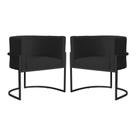 Kit 02 Poltrona Luana Sala de Estar Suede Base Ferro Preto