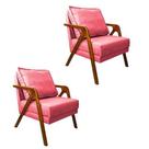 Kit 02 Poltrona Marilia Sala De Estar Suede Rose - Hellen Decor Kit 02 Poltrona Marilia Sala De Estar Suede Rose - Hellen Decor