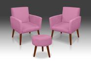 Kit 02 Poltrona Nina + 01 Puf Suede Rose -MODENA DECOR