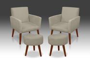 Kit 02 Poltrona Nina + 02 Puf Redondo Suede Bege -Modena Decor Kit 02 Poltrona Nina + 02 Puf Redondo Suede Bege -Modena Decor