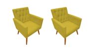 KIT 02 Poltrona Nina Captone decorativa suede amarelo para escritorio, sala salão Biselos-Decor KIT 02 Poltrona Nina Captone decorativa suede amarelo para escritorio, sala salão Biselos-Decor