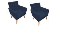 KIT 02 Poltrona Nina Captone decorativa suede azul marinho para escritorio, sala salão Biselos-Decor KIT 02 Poltrona Nina Captone decorativa suede azul marinho para escritorio, sala salão Biselos-Decor