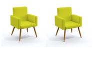 KIT 02 Poltrona Nina decorativa suede amarelo para escritorio, sala salão Biselos-Decor KIT 02 Poltrona Nina decorativa suede amarelo para escritorio, sala salão Biselos-Decor