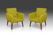 Kit 02 Poltrona Nina suede Amarelo-Modena Decor