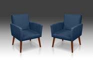 Kit 02 Poltrona Nina suede Azul Marinho -Modena Decor