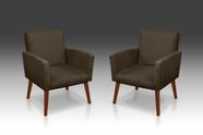 KIT 02 Poltrona Nina suede Marrom -Modena Decor