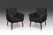 Kit 02 Poltrona Nina suede Preto -Modena Decor
