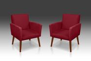 Kit 02 Poltrona Nina Suede Vermelho-Modena Decor