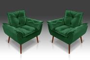 Kit 02 Poltrona Opala Com Fibra Siliconada Suede verde - CASA DA POLTRONA