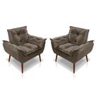 Kit 02 Poltrona Opala Decorativa 4 almofadas 40 x 40