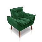Kit 02 Poltrona Opala Decorativa para Sala, Escritorio, Salão, Recepção, Clinica suede verde-Pandora Decor