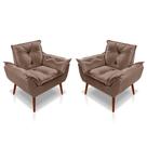 Kit 02 Poltrona Opala Decorativa Suede