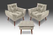 Kit 02 Poltrona Opala + Puff Opala Suede Bege-Modena Decor Kit 02 Poltrona Opala + Puff Opala Suede Bege-Modena Decor