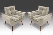 Kit 02 Poltrona Opala Suede Bege -CASA DA POLTRONA Kit 02 Poltrona Opala Suede Bege -CASA DA POLTRONA