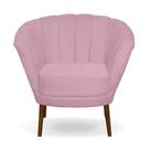 Kit 02 Poltrona Pétala Flor Decorativa Suede Rosa bebê