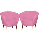 Kit 02 Poltrona Pétala Flor Decorativa Suede Rosê