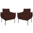 Kit 02 Poltronas Base Metal Preto Sala Quarto Balaqui Decor