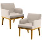 Kit 02 Poltronas Beatriz Linho Cru